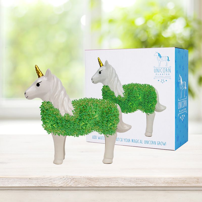 Unicorn Chia Pet Planter – Magisk enhjørning i terrakotta