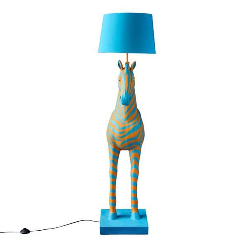 WERNS Zebra Zora gulvlampe – blå/oransje
