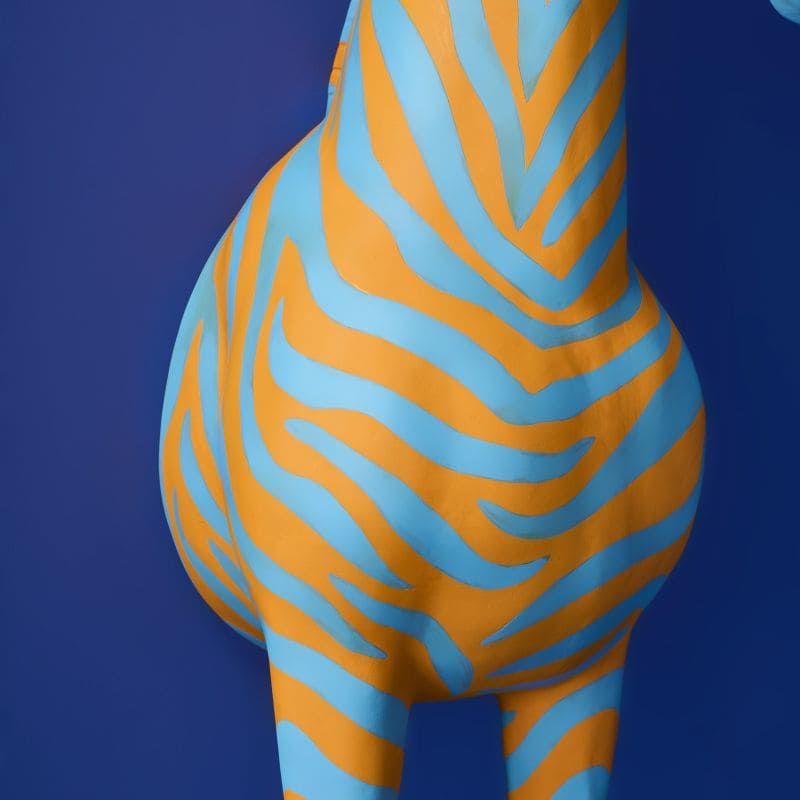 WERNS Zebra Zora gulvlampe – blå/oransje