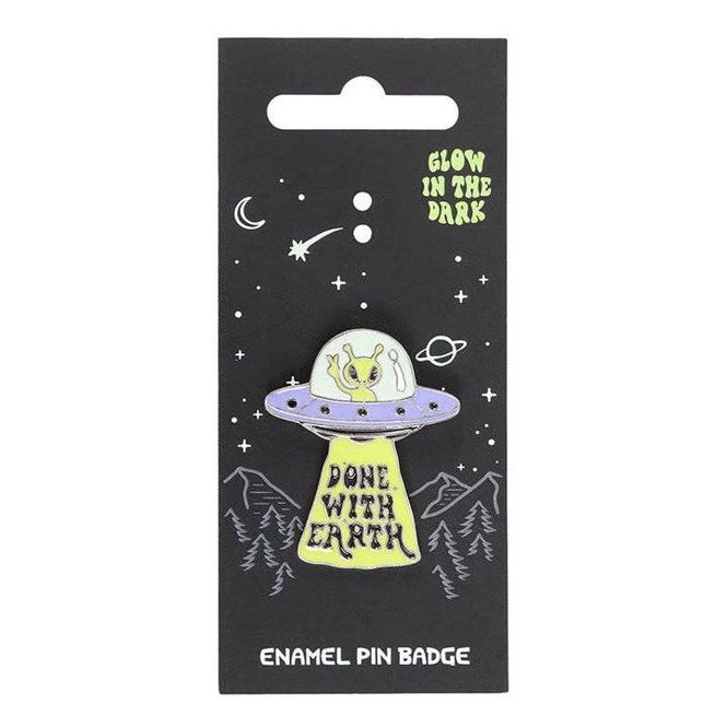 Hovedbilde Glow in the Dark UFO emaljepin