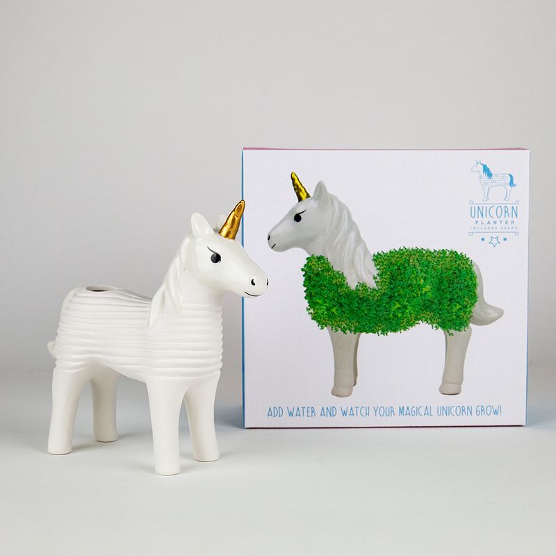 Unicorn Chia Pet Planter – Magisk enhjørning i terrakotta