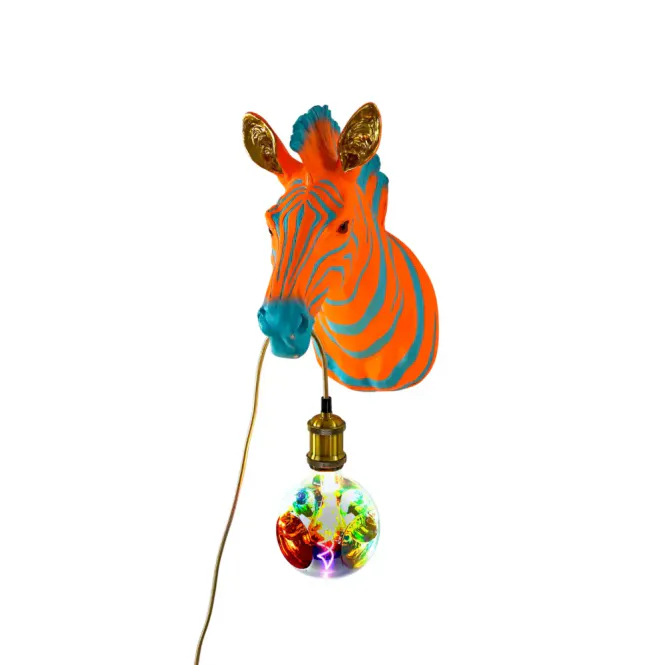 Hovedbilde WERNS Zebra Zora vegglampe – blå/oransje