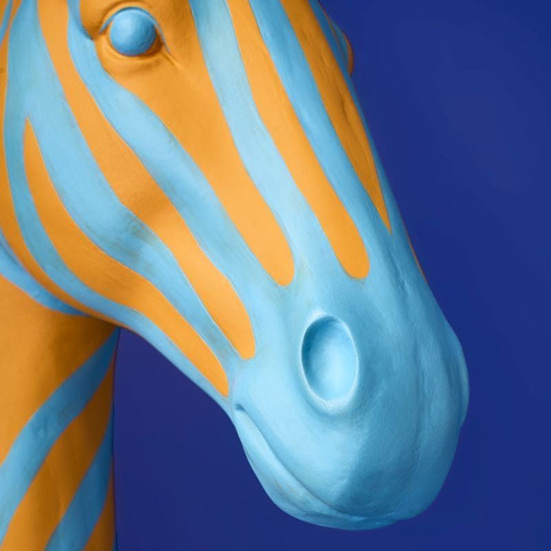 WERNS Zebra Zora gulvlampe – blå/oransje