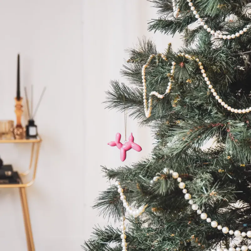 Balloon Dog Holiday Ornament 6,5x3x6,5cm Neon Pink