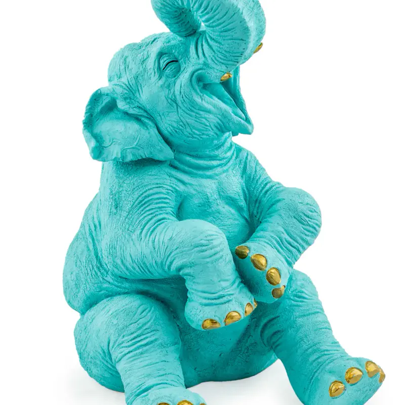Laughing Elephant Pale Blue with Gold Details