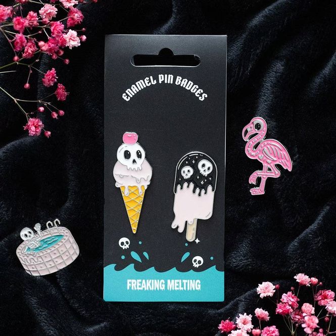 Hovedbilde Freaking Melting Goth Ice Cream pins – ...